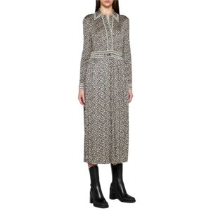 Tory Burch Ditsy Floral Knit Silk Blend Shirtdress Size‎ 00